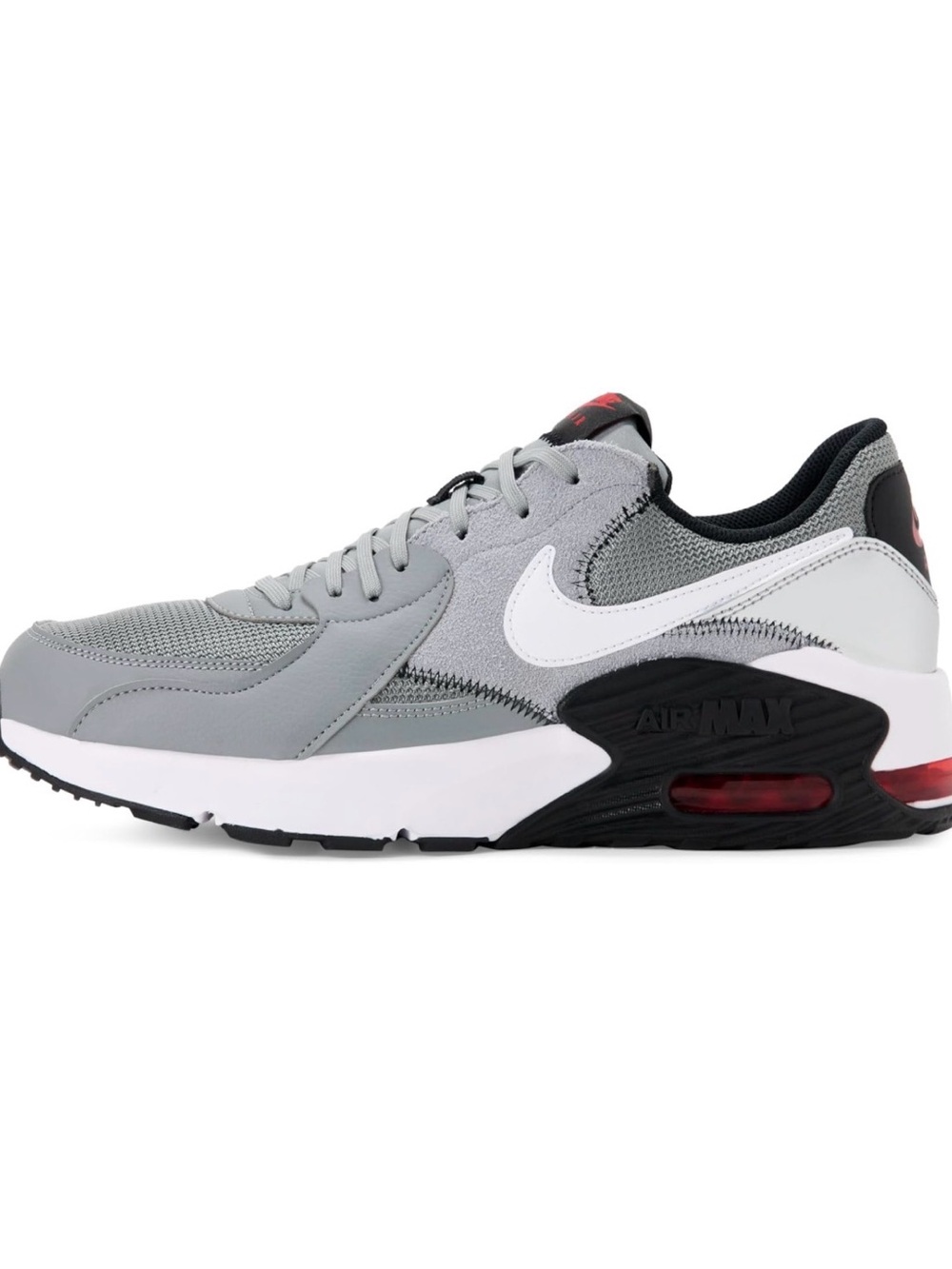 New Nike Air Maxx Excee  — Particle Grey White Black with Red Accents, Men’s 9.5